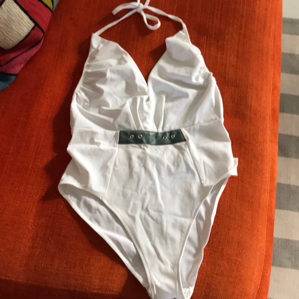 The Lake and Stars sexy white one piece swimsuit